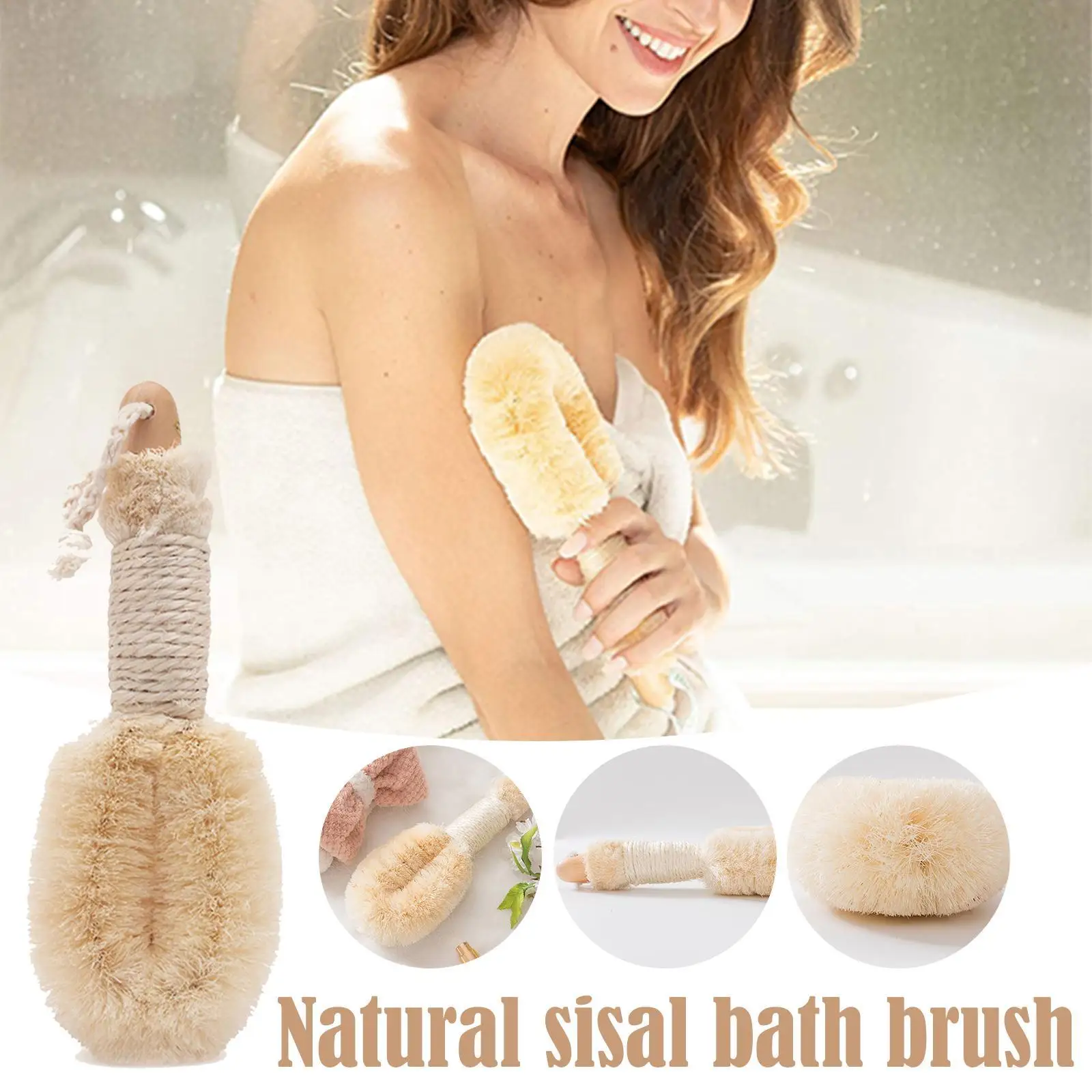 

1pcs Body Brush Soft Natural Bristle Shower Brushes Wooden Bath Shower Bristle Brush SPA Body Brushes Without Handle