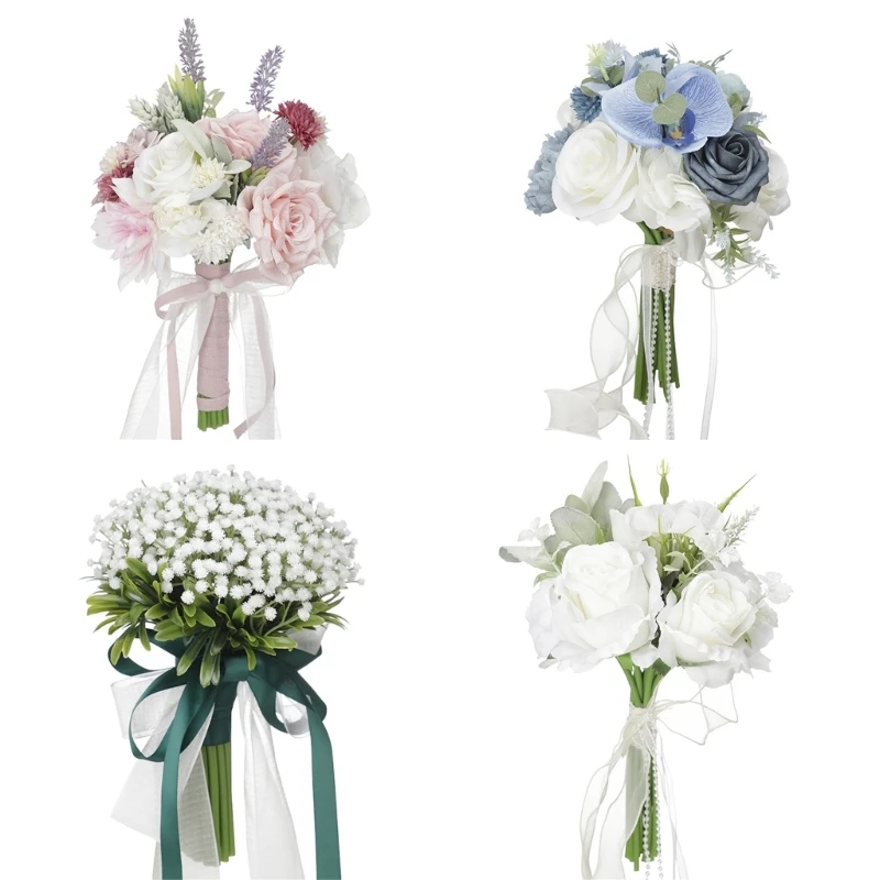 

L21C 13 Inch Artificial Bridesmaid Bouquets for Wedding Tossing Bouquet for Ceremony Anniversary Valentine's Day Proposal
