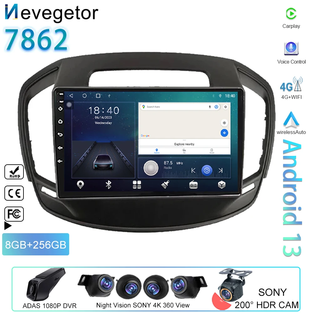 Автомагнитола на Android для Buick Regal Opel Insignia 2014-2016 GPS-навигация стерео головное
