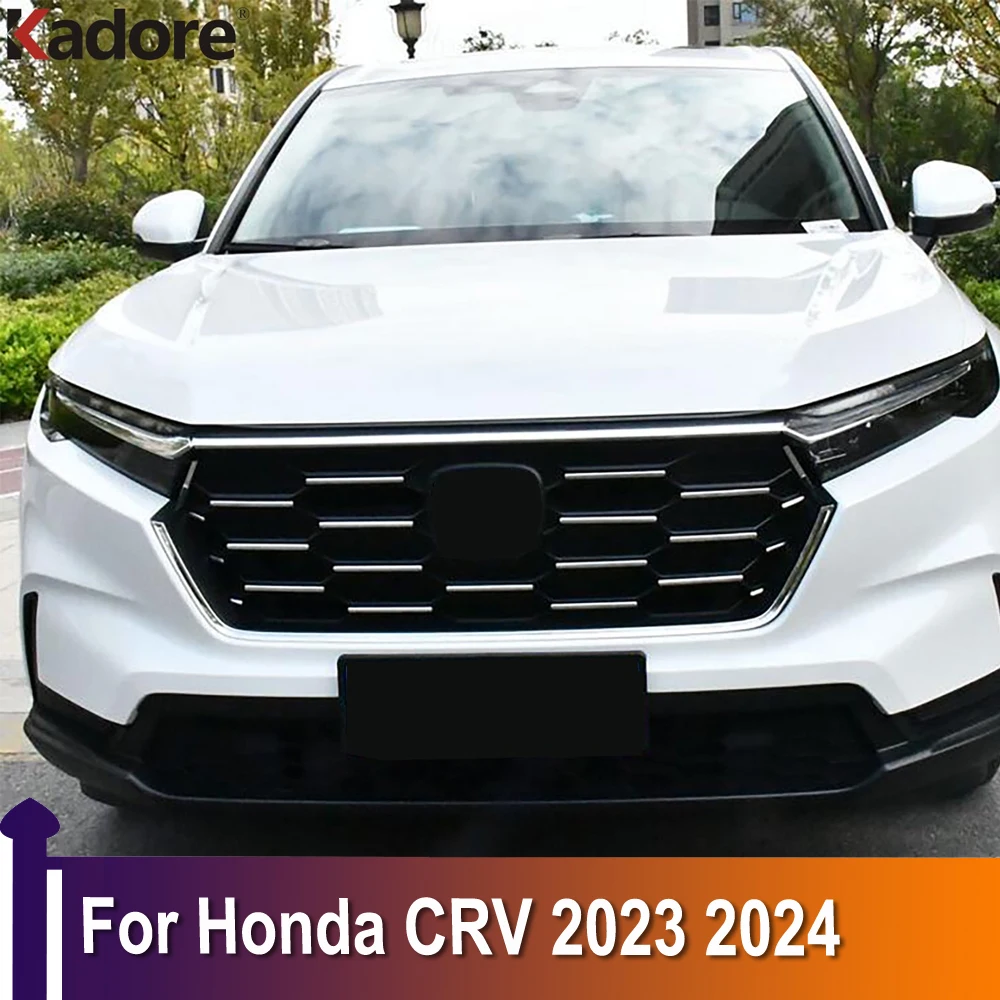 

For Honda CRV CR-V 2023 2024 Front Center Grill Bumper Cover Glossy Racing Grille Grills Trim Auto Accessories