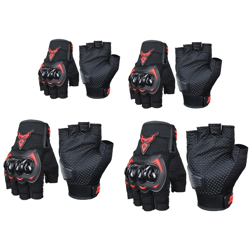 

Spring Summer Half Finger Polyester Motorcycle Gloves Driving Gloves Racing Bike