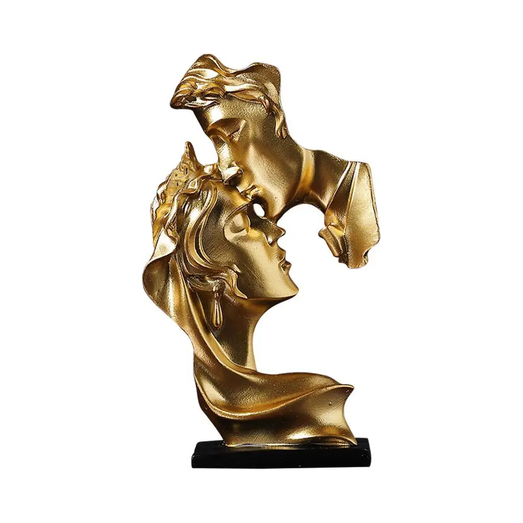 

Couples Kissing Statue Bedroom Home Decor Ornament Figurines Collectible Gold
