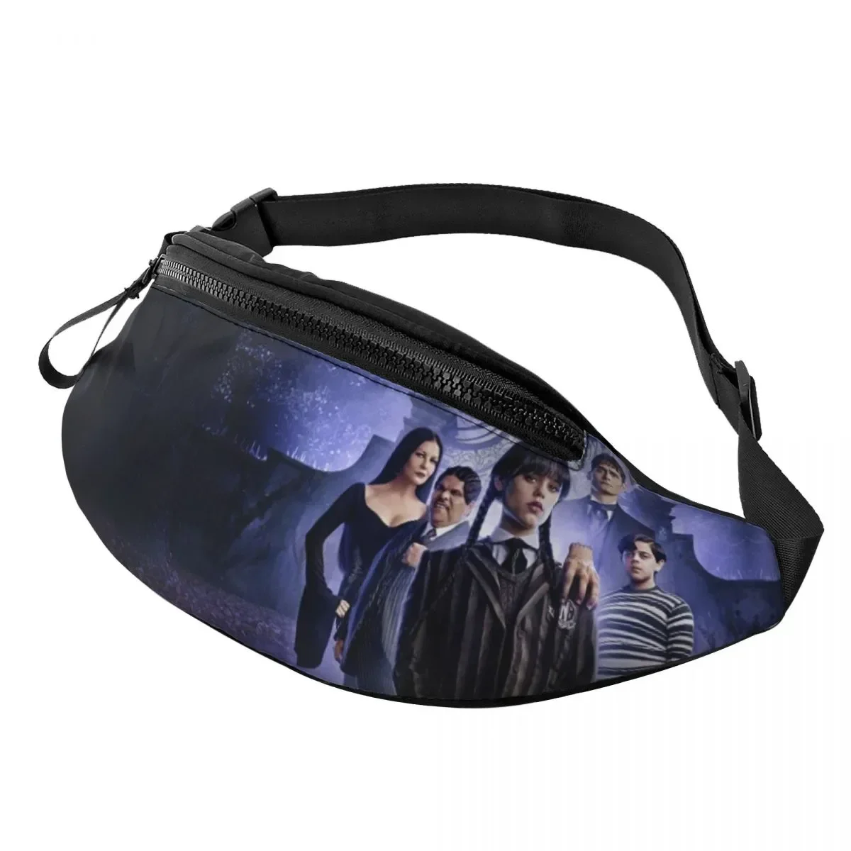 

Wednesday Addams Fanny Pack Women Men Casual Tv Show Crossbody Waist Bag for Traveling Phone Money Pouch