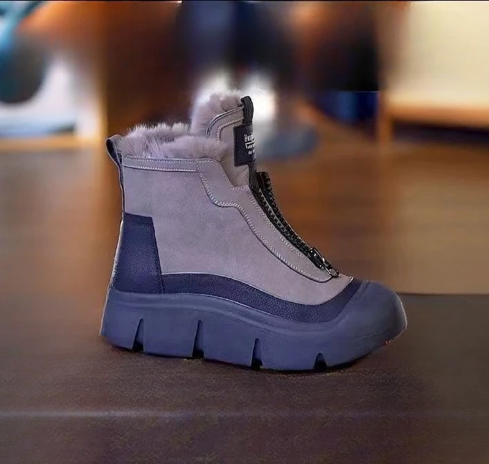 Зимние новые модные Полуботинки на платформе женская обувь стильные хлопковые