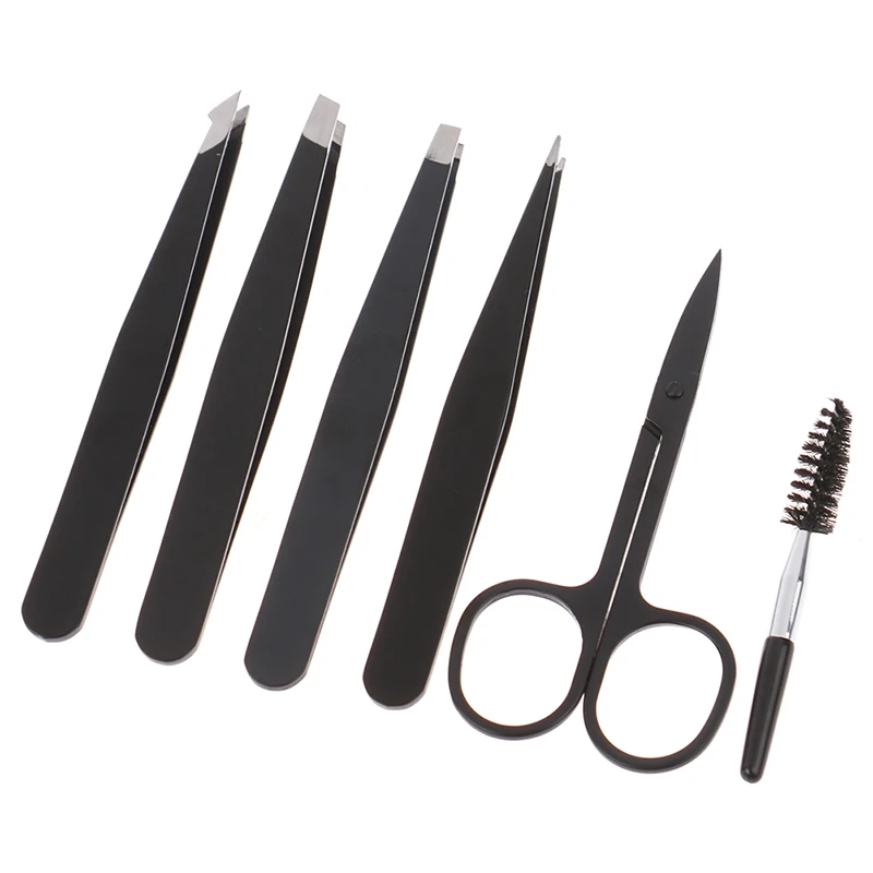 

6 шт., пинцеты для бровей из нержавеющей стали