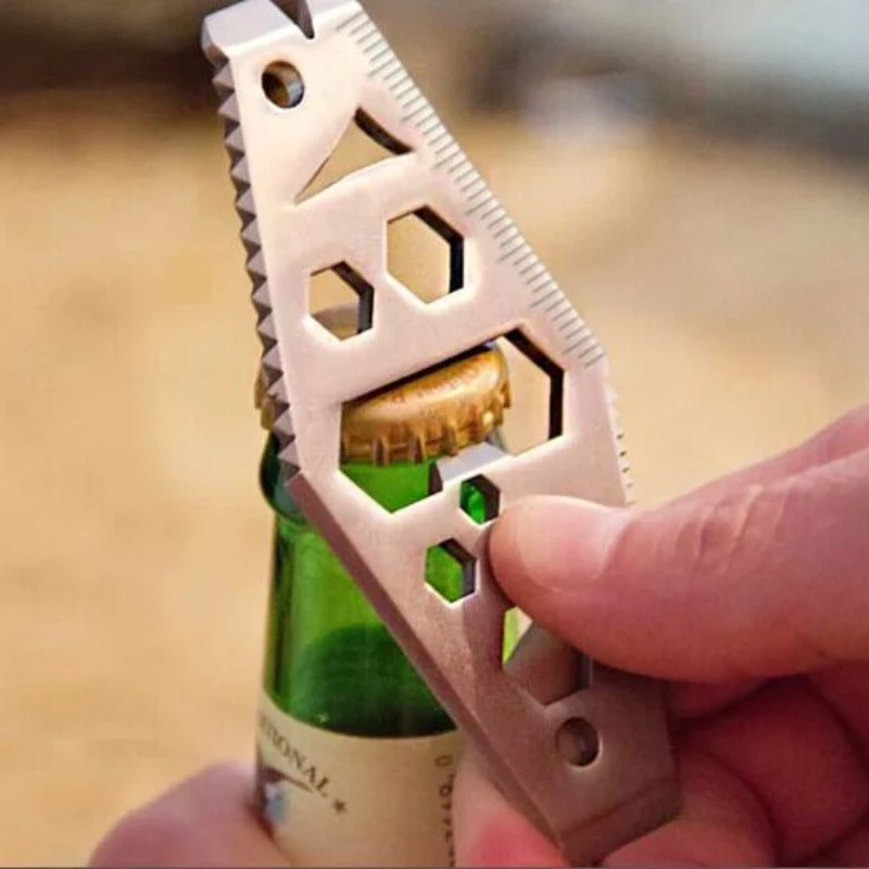 

Multifunction Portable Pocket EDC Tool Bottle Opener Hex Wrench Screwdriver Saw Blade Ruler spanner Key Chain Outdoor Survival