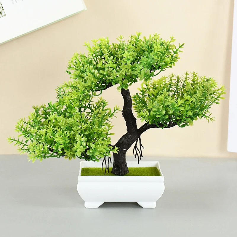 

Artificial Plants Plastic Bonsai Small Tree Pot Eucalyptus Plants Potted Ornaments Home Room Table Decoration Hotel Garden Decor