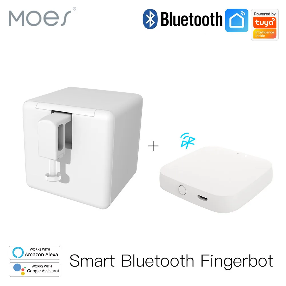 Moes Tuya Smart Bluetooth Fingerbot Switch Button Pusher Smart Life App Voice Control via Alexa, Google Assistant