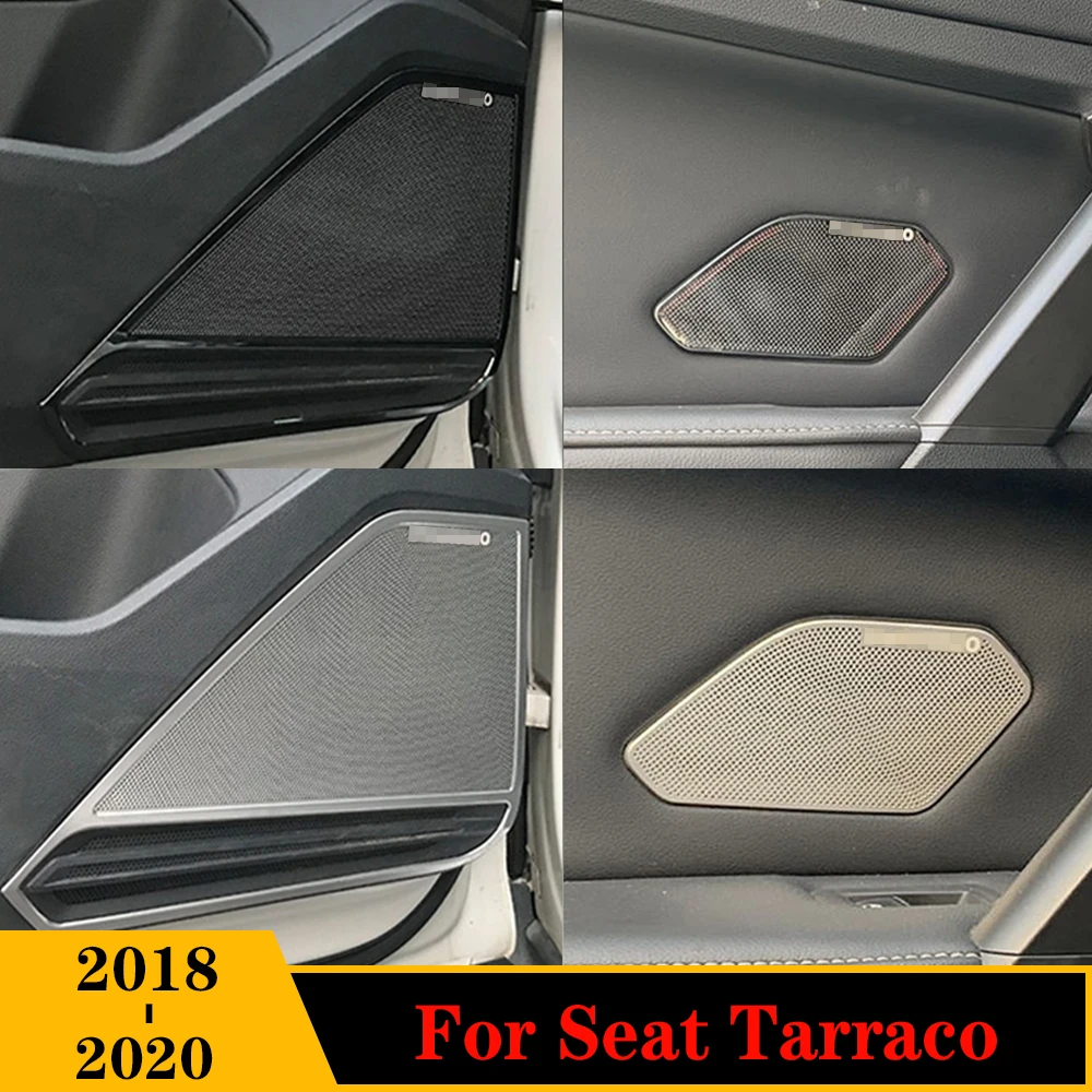 

Auto Door Speaker Cover Decoration Car Interior Details Dust-Proof Accessories Anti-Dirty Parts For Seat Tarraco 2018 2019 2020