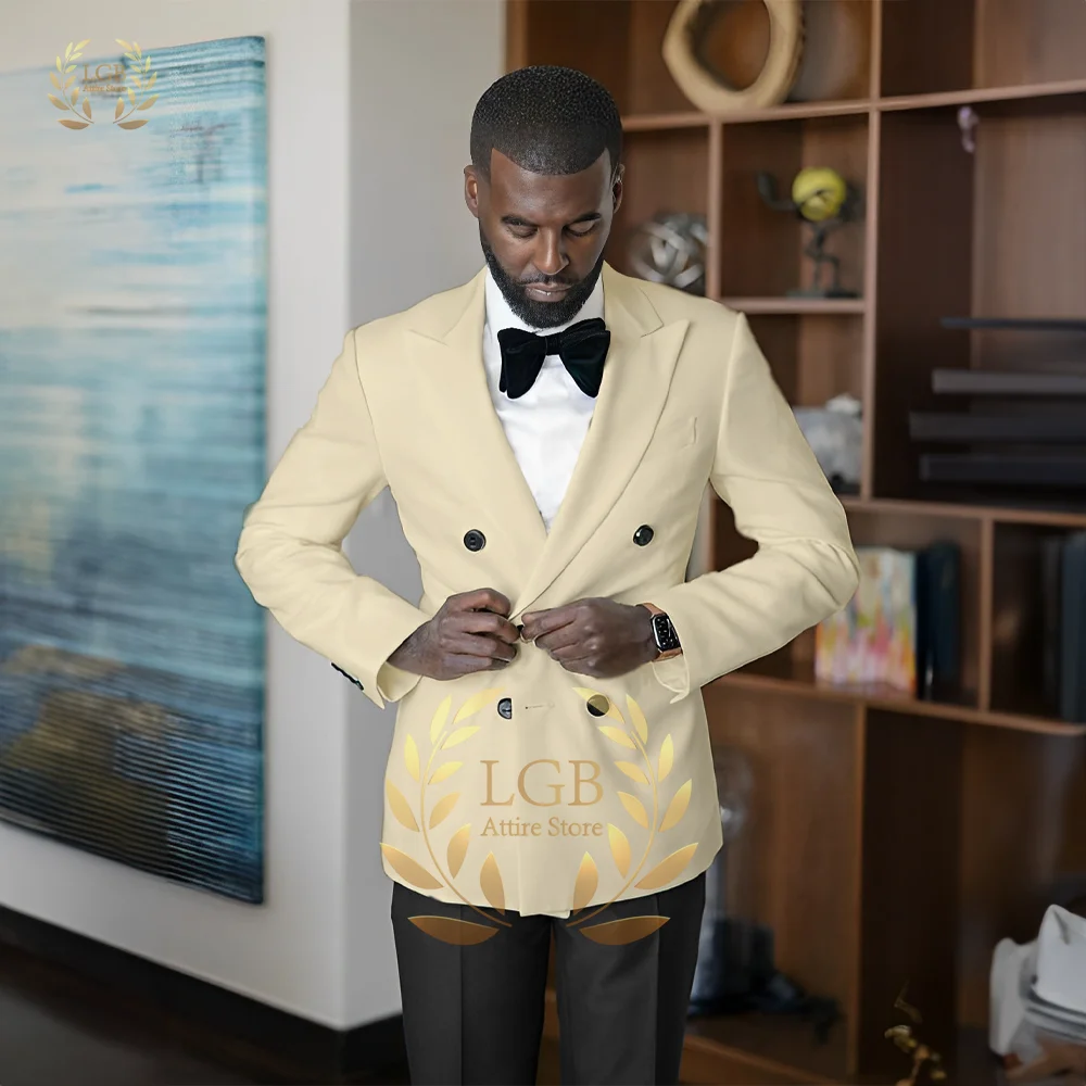 Heren ivoor pak jurk 2-delige набор (jas + broek) Brute bruiloft/feest/дер-гарнитура