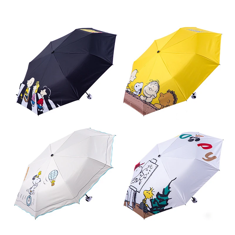 

Складной зонт Snoopy с мультяшным рисунком, персональный креативный Солнечный зонт для солнечных дождливых дней с УФ-защитой, удобный, практичный