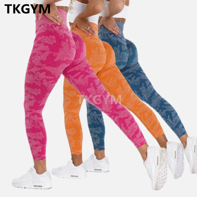

2022 Seamless Workout Gym Leggings Women Camoflauge Yoga Pant High Waist Scrunch Butt Fitness Tights 10 Colors XS Sportswear