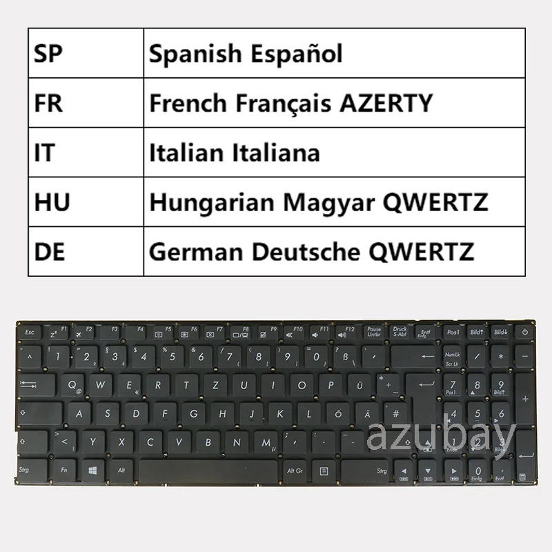 Клавиатура для ASUS A540LA A540LJ A540SA A540SC X540LA X540LJ X540SA X540SC X540YA X540NA X540UA X540UV немецкий