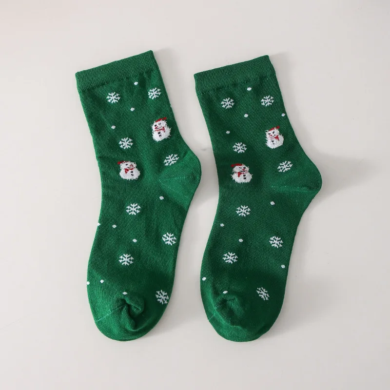 Женские рождественские носки осенне-зимние Милые новогодние для девочек с