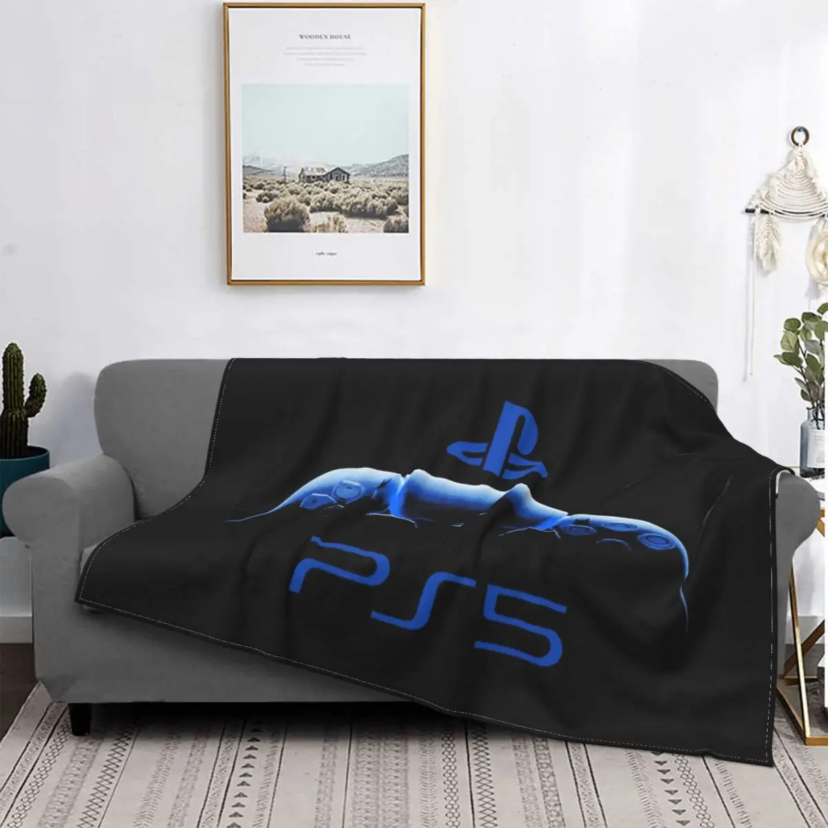 

Manta a cuadros para cama, colcha de algodón, ropa de cama, Ps5