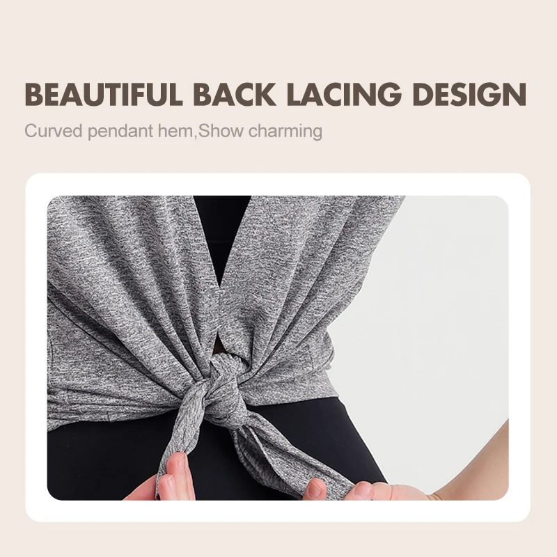 Women's Yoga Short Sleeve Fitness Sports Running Split Back Elastic Tank Top