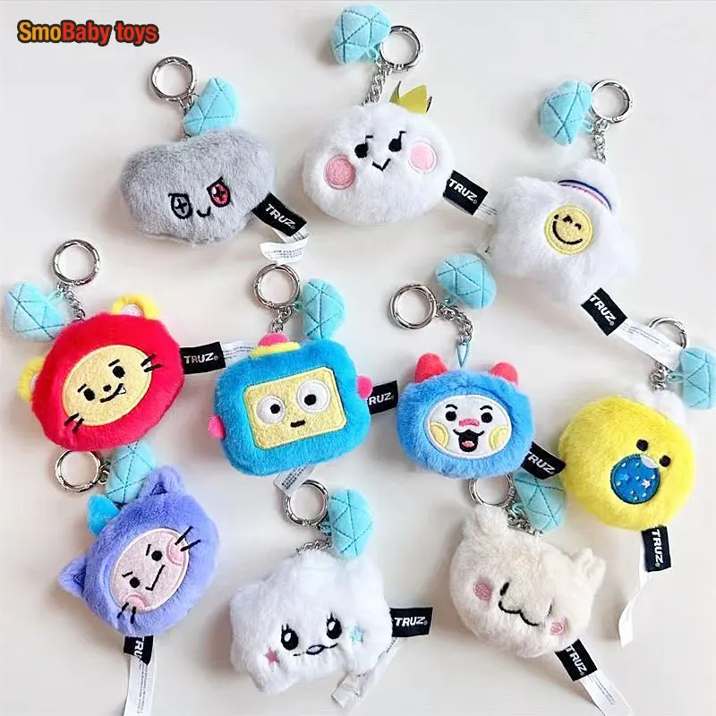 

KPOP TREASURE Cartoon MINI Doll Keychain TRUZ Cartoon Plush Doll Keyring Haruto DoYoung ASAHI JaeHyuk Fans Gifts Bag Pendant