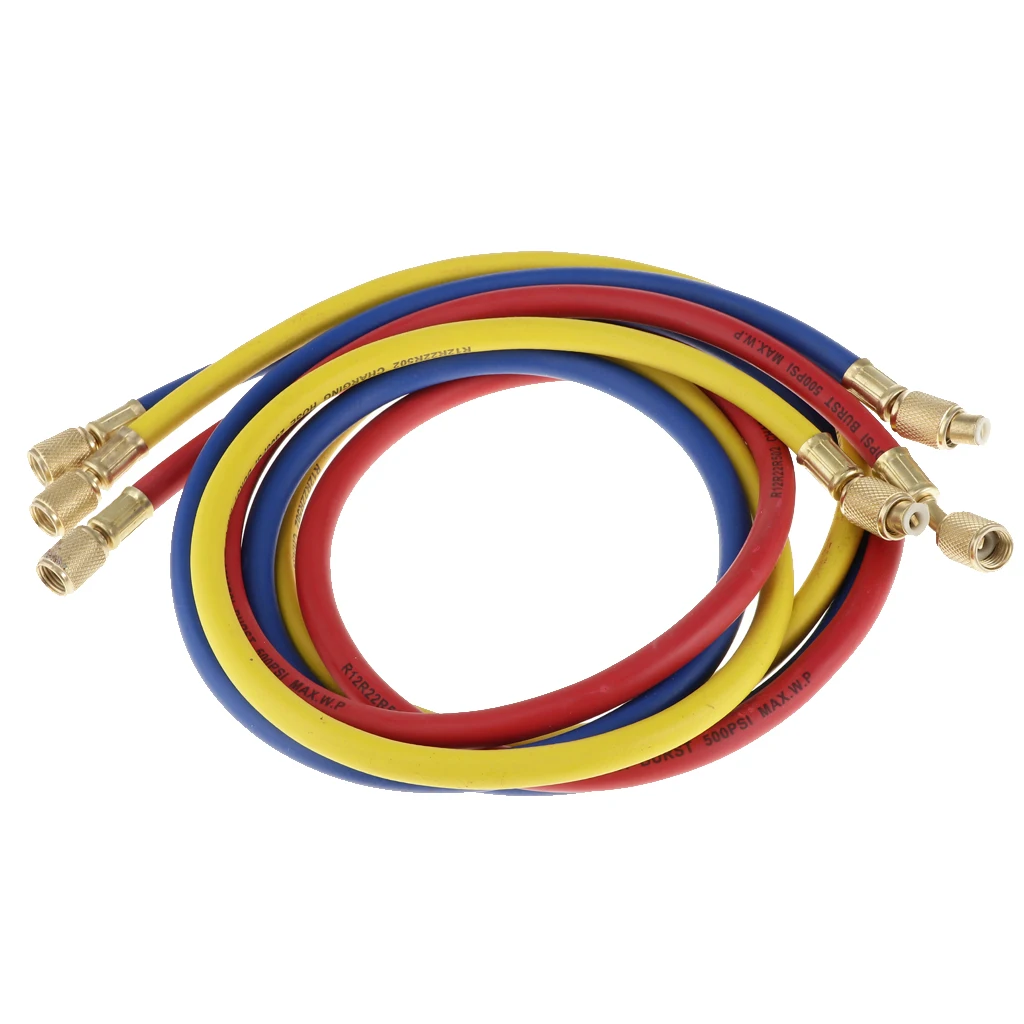 

60'' 1/4''SAE 800 PSI Charging Hoses w/Shut a,R22,R134+Adapters