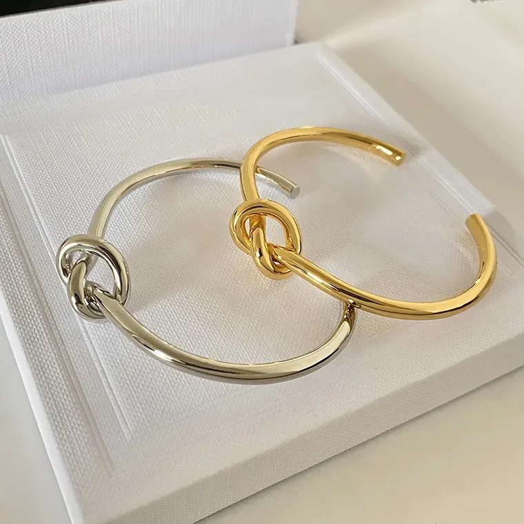 

Hot Brands Designer Opening Brass Plated 18K Gold Silver Couple Bracelet for Women Top Quality Luxury Jewelry Charm Bangles