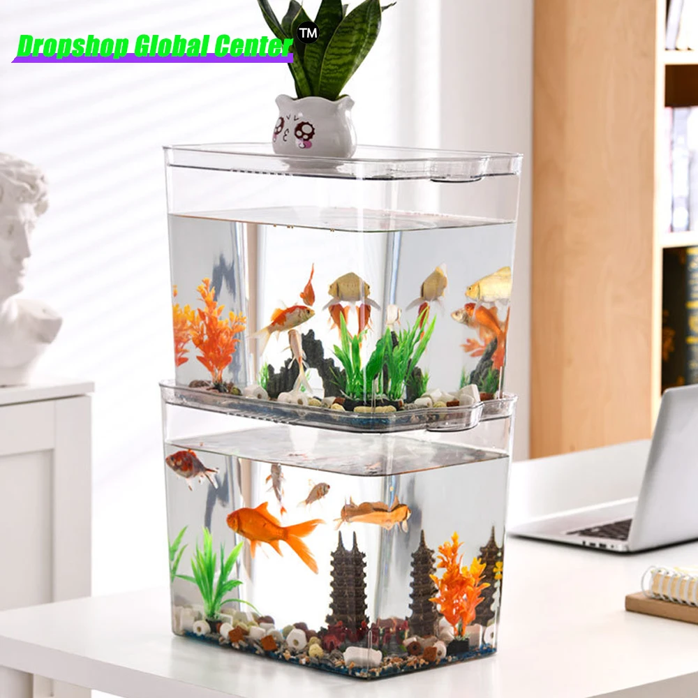 Аквариум 5 л/15 л аквариум высокой четкости из акрила с крышкой коробка для