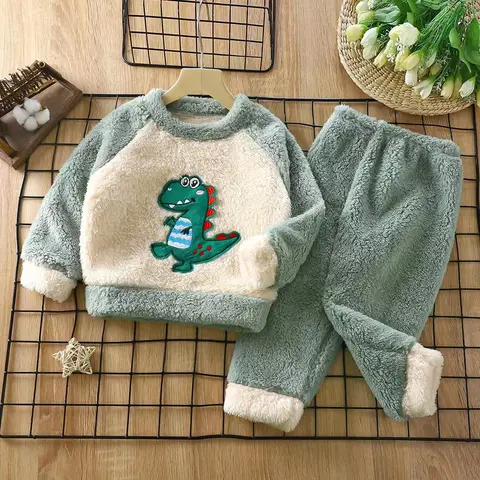 Детский пижамный комплект с милым маленьким медведем, детская одежда для сна, одежда для маленьких мальчиков, костюм для сна, Хлопковая пижама, одежда для сна для младенцев для девочек