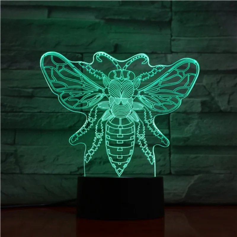 

Акриловая светодиодная 3d-лампа Little Bee, ночник с USB, неоновая вывеска, рождественские украшения для дома, спальни, подарки на день рождения