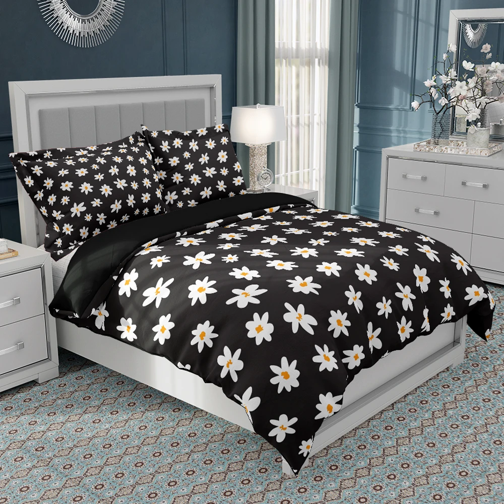 

Home Textile Luxury Flowers Pattern Duvet Cover King Size Floral Printing Quilt Cover Pillowcase 2/3pcs Double Bedding Set Queen