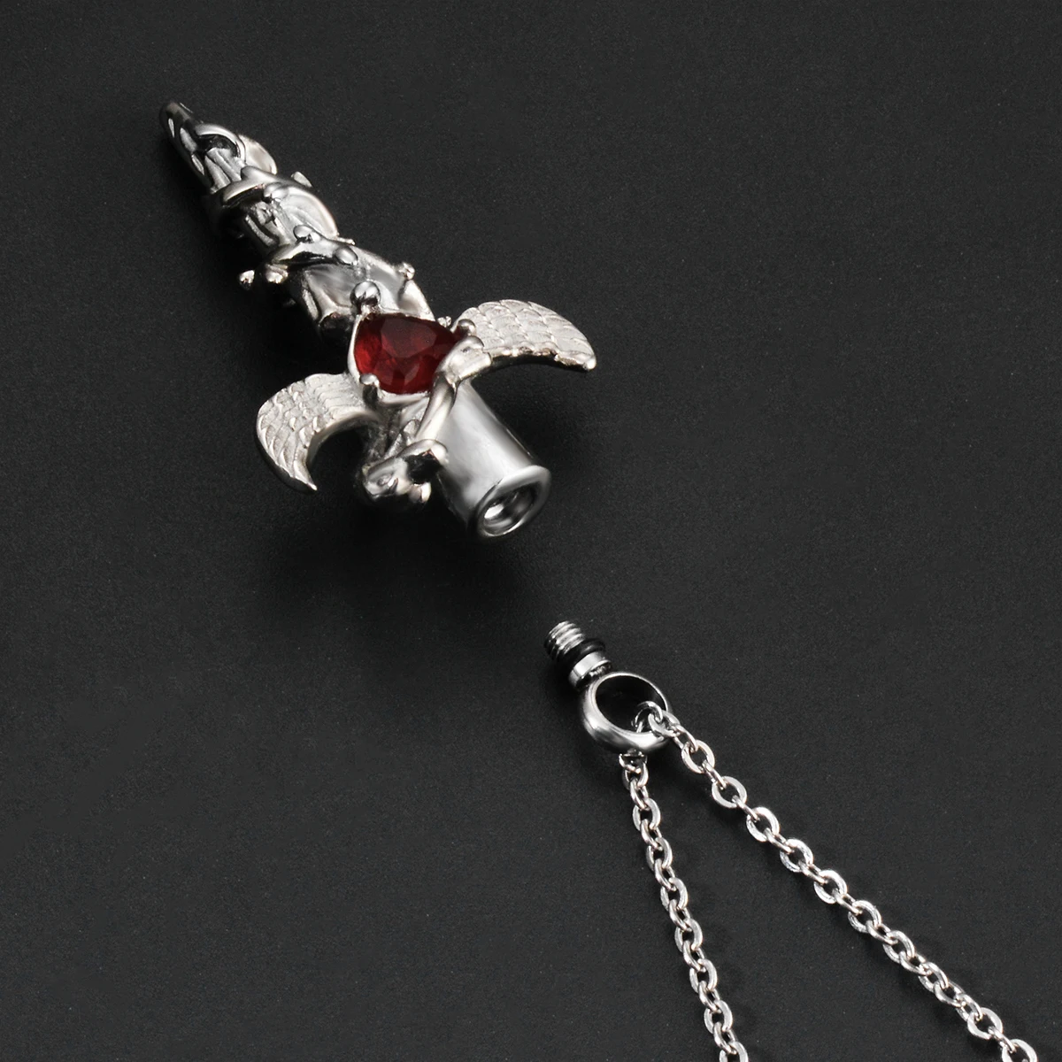 Ретро крылья Меч телефон кулон змея ожерелье зола после кремации ювелирные изделия дропшиппинг