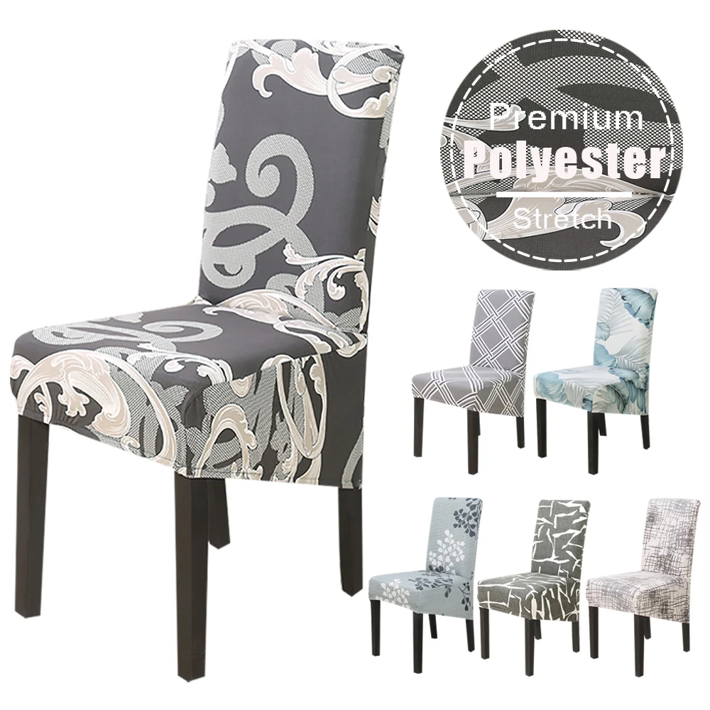 

High Back Elasticity Dining Room Chair Cover Floral Printed XL Dust-proof Slipcovers For Wedding Office Banquet Kitchen Chairs