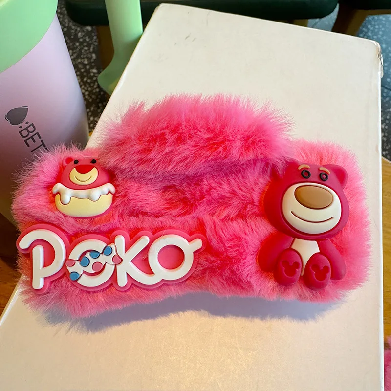 Disney lotso pink barbie-style plush hair grabs letters from the back of fruit head shark clip princess