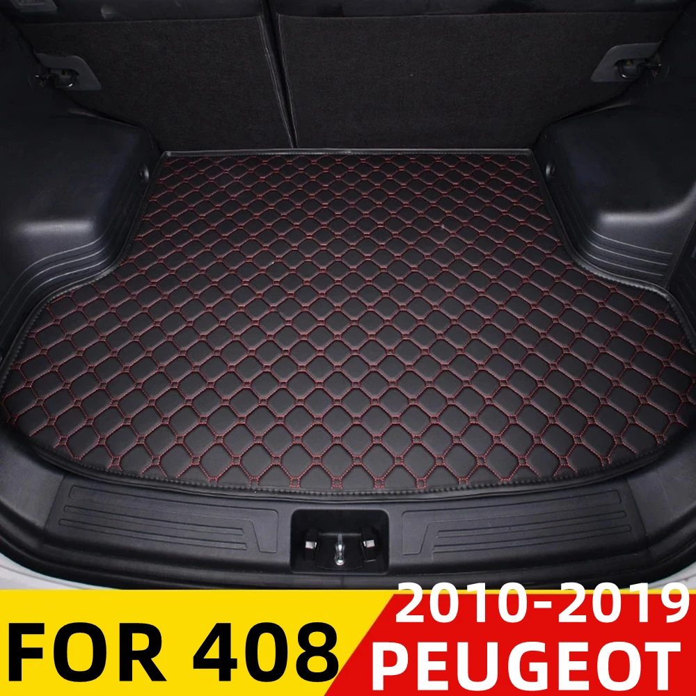 

Коврик для багажника автомобиля для Peugeot 408 2010 2011-2019, плоский боковой водонепроницаемый задний коврик для груза, коврик, аксессуары для авто, ...