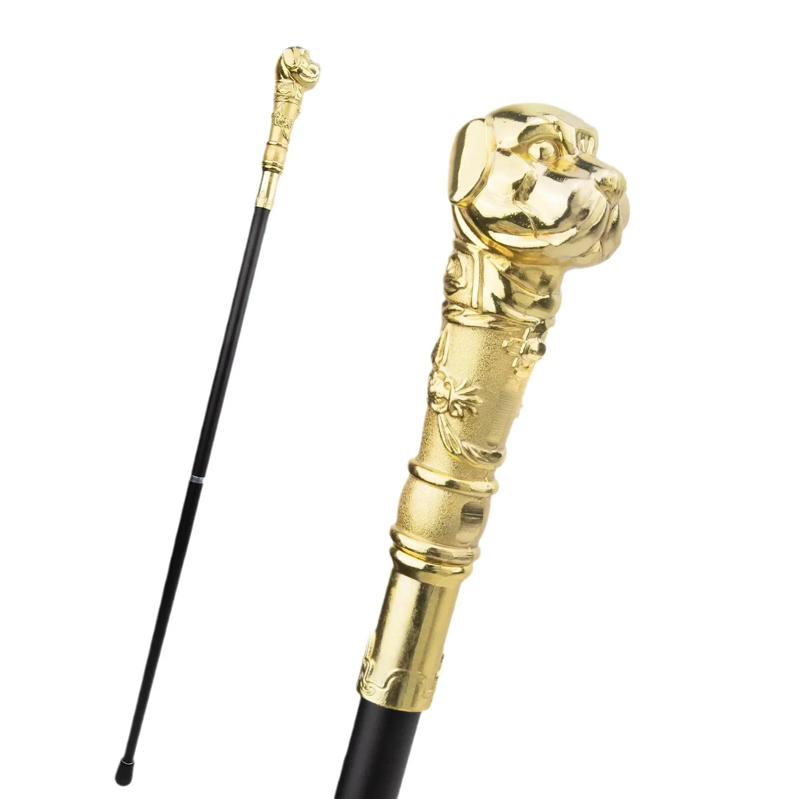Черное золото трость для бульдога роскошный металлический скипетр украшение