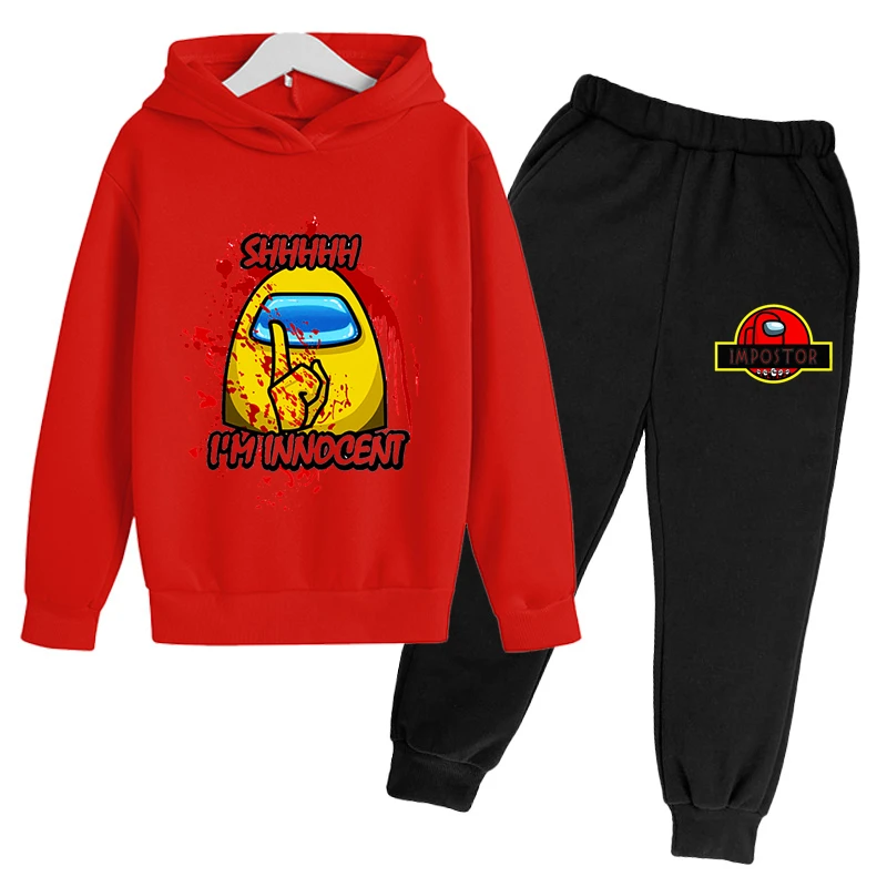 

Autumn Boy Girl Among Us Hoodies Clothing Set 2022 New Casual Fashion Active Cartoon Hoodies+ Pants Children 4-14 Years Clothes