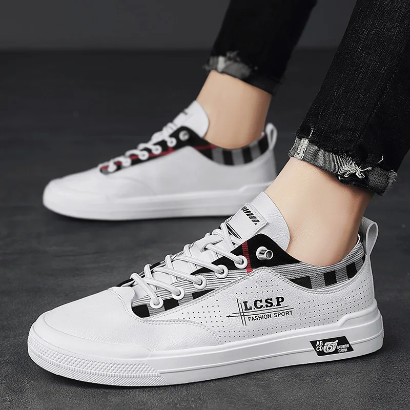 

Men's Shoes New Fashion All-match Lace Up Casual Running Shoes Student White Shoes Korean Men Sneakers Zapatos De Hombre