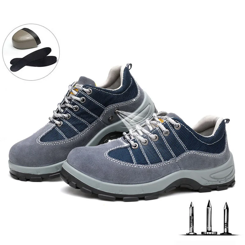 

Safety Shoes Men Women Steel Toe Puncture-proof Boots Indestructible Work Shoes Lightweight Breathable Sneakers Women Size 35-46