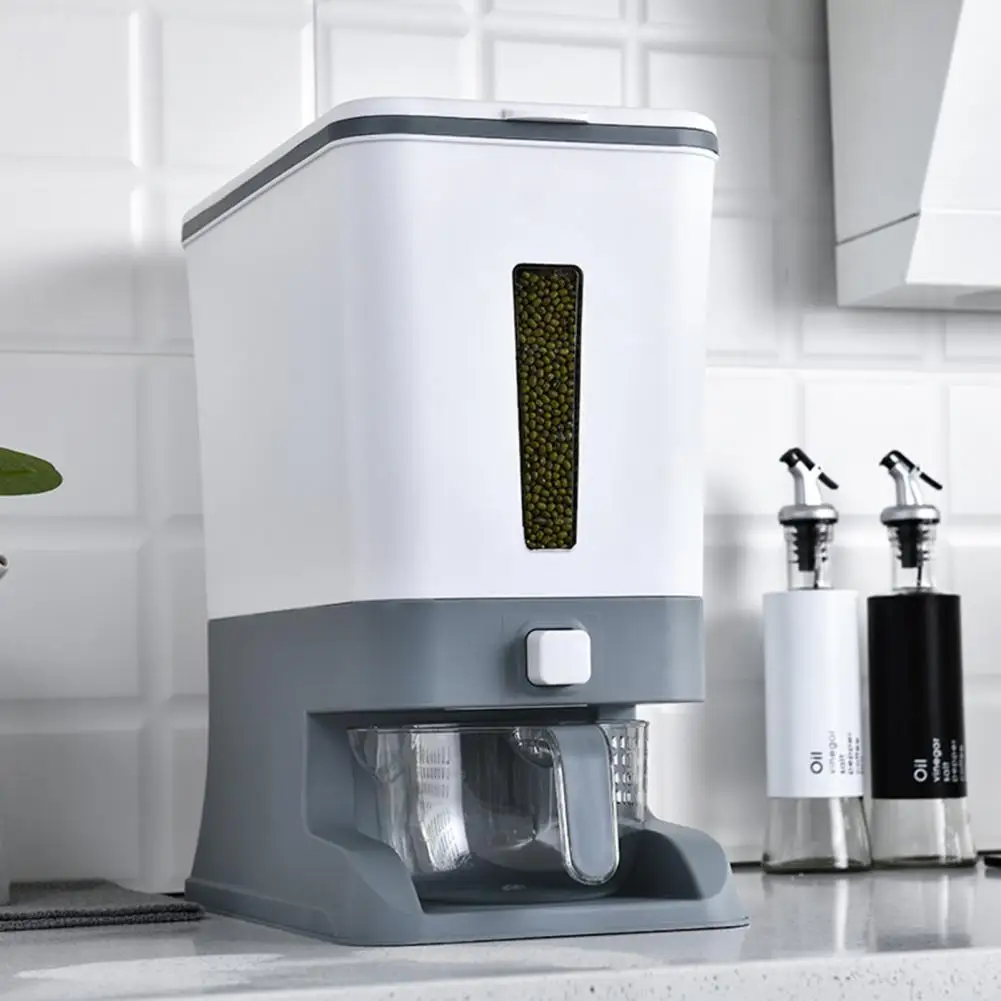 

12 Kg Automatic Rice Dispenser Moisture-proof Food Grade Material Great Kitchen Organizer Household Sealed Grain Container Bin