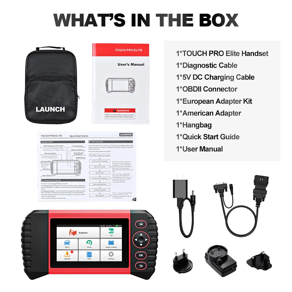 

Диагностический инструмент Launch crp touch pro elite, сканер для автомобиля, obd, obdii