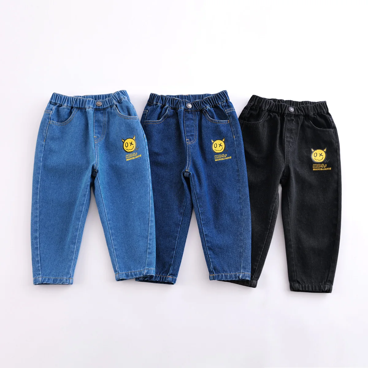 

Marc&janie Boys Pants Jeans Spring Autumn Printed Loose Denim Radish Pants Children's Pants Baby Jeans джинсы для малышей 221689