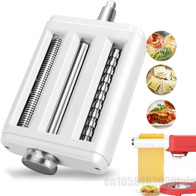 

for KitchenAid KA 3 In 1 Pasta Maker Adjustable Vertical Stainless Mixer Accessory Spaghetti Roller Cutter Noodle Making Tool