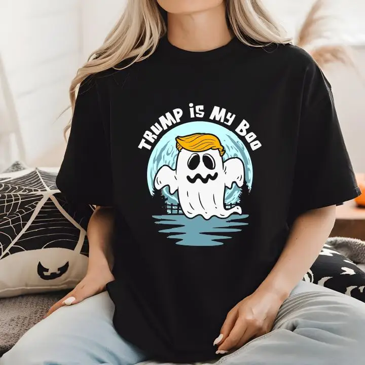 Футболка Trump Is My Boo на Хэллоуин Trumpkin забавные комфортные цвета Sas1772