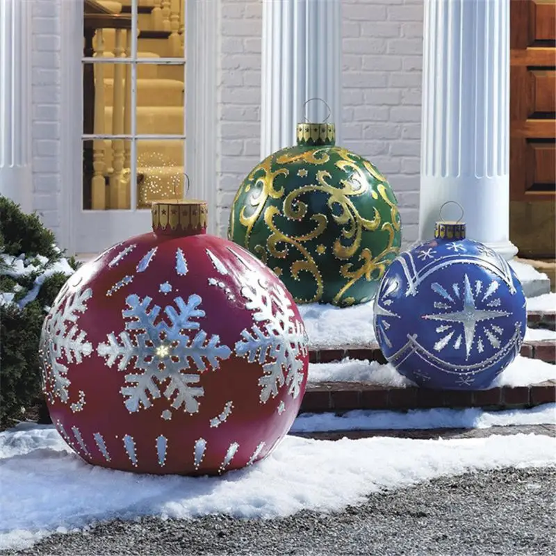 

Большие рождественские надувные Украшенные шары 60 см уличные рождественские шары елочные украшения атмосферные надувные шары игрушки