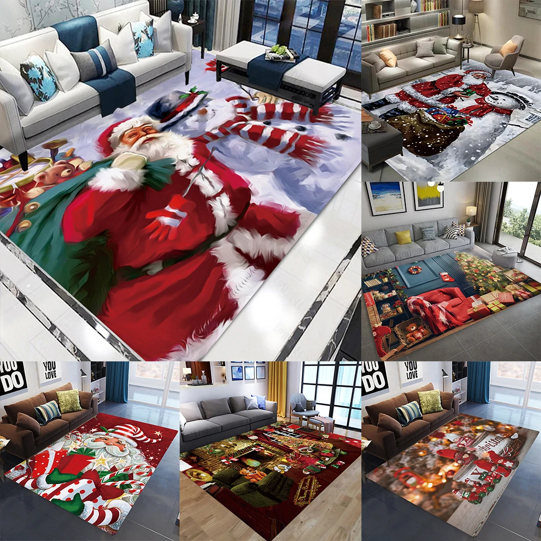 

Christmas Style Floor Carpet Yoga Mat Carpets Santa Claus Pattern Carpet Living Room Carpets And Rugs Rugs For Room Customize