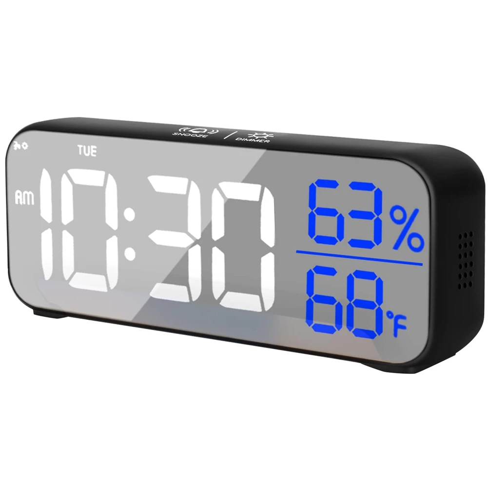 

Музыкальный будильник резервный аккумулятор светодиодный светодиодные цифровые часы, температура, влажность, день, 18 мелодий, 5 яркостей, 12/...