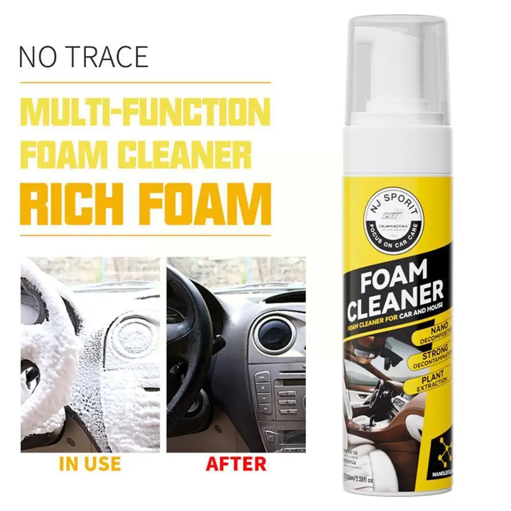 

200ml Multipurpose Foam Cleaner Seat Decontamination Accessories Auto Cleaning Interior Anti-Aging Car Protection Spray J5J7