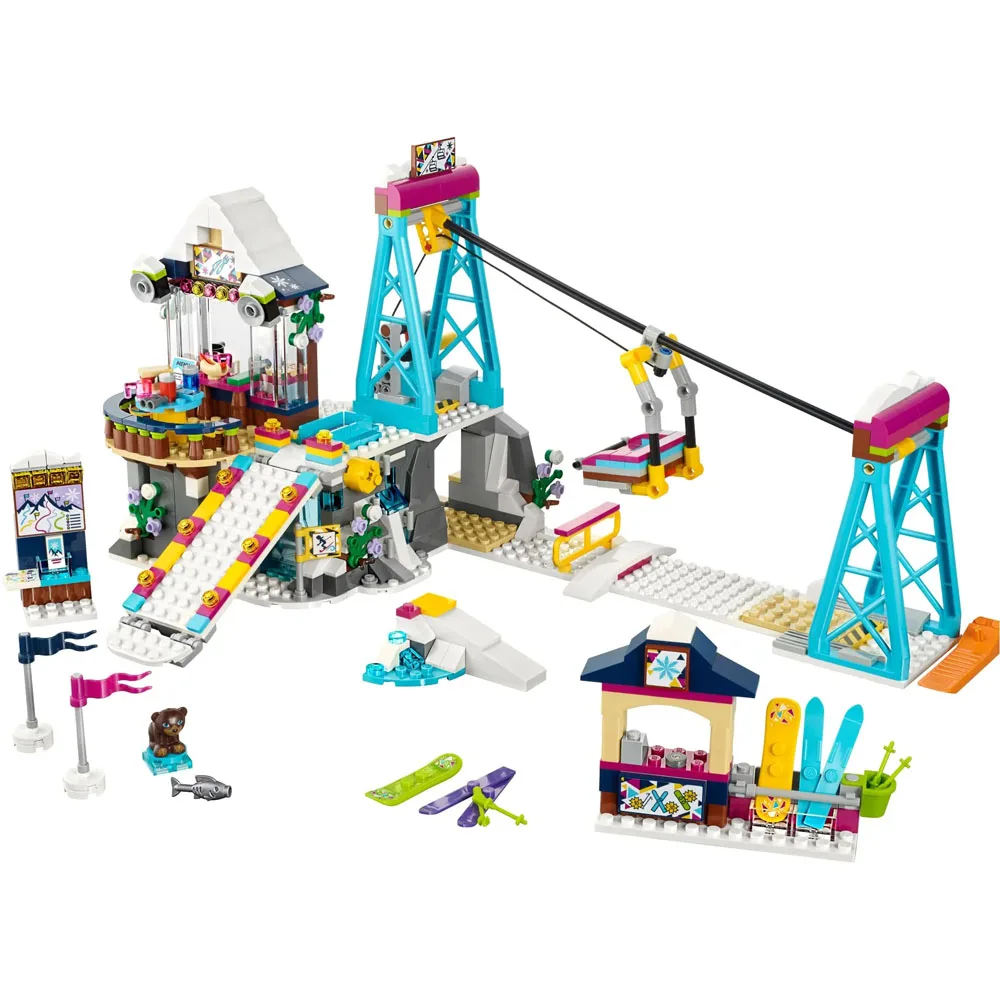 

10732 Heartlake Girl Snow Resort Ski Lift Tourist Base Moc Building Block Bricks Model Kit Compatible with 41324 Toy Gift 585pcs