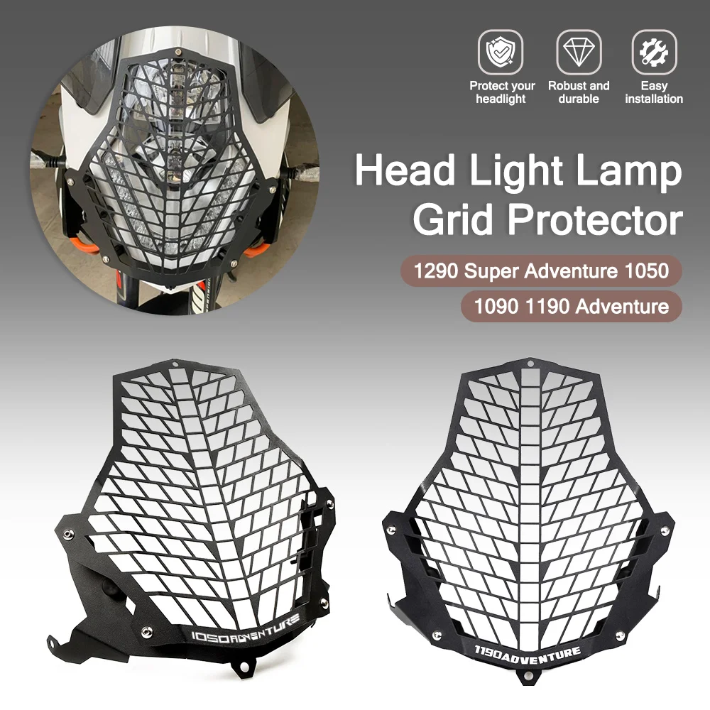 

For 1190 Adventure 1190 R 2013 2014 2015 2016 2017 2018 Front Headlight Protector Cover Grill Head Light Lamp Guard