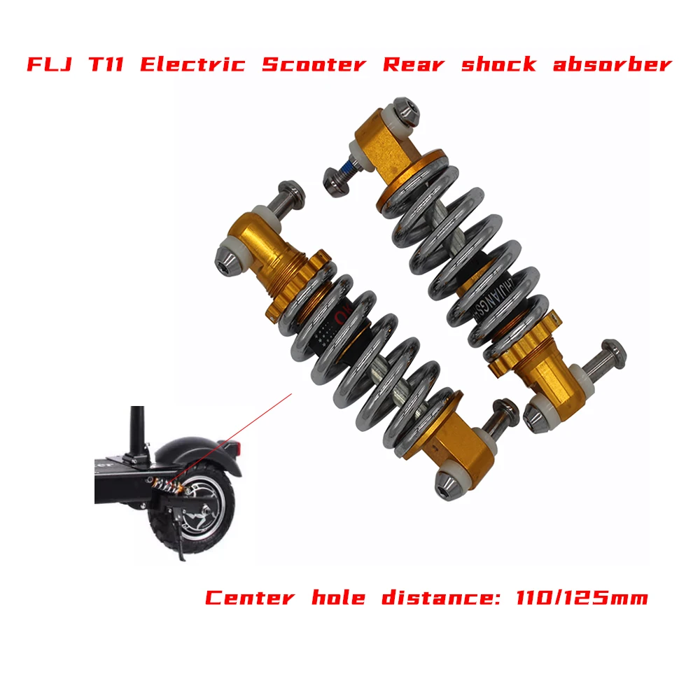 

Original FLJ T11 Electric Scooter Rear Spring Shock Absorber 110/125mm Gold 6mm High Pressure Spring Accessories