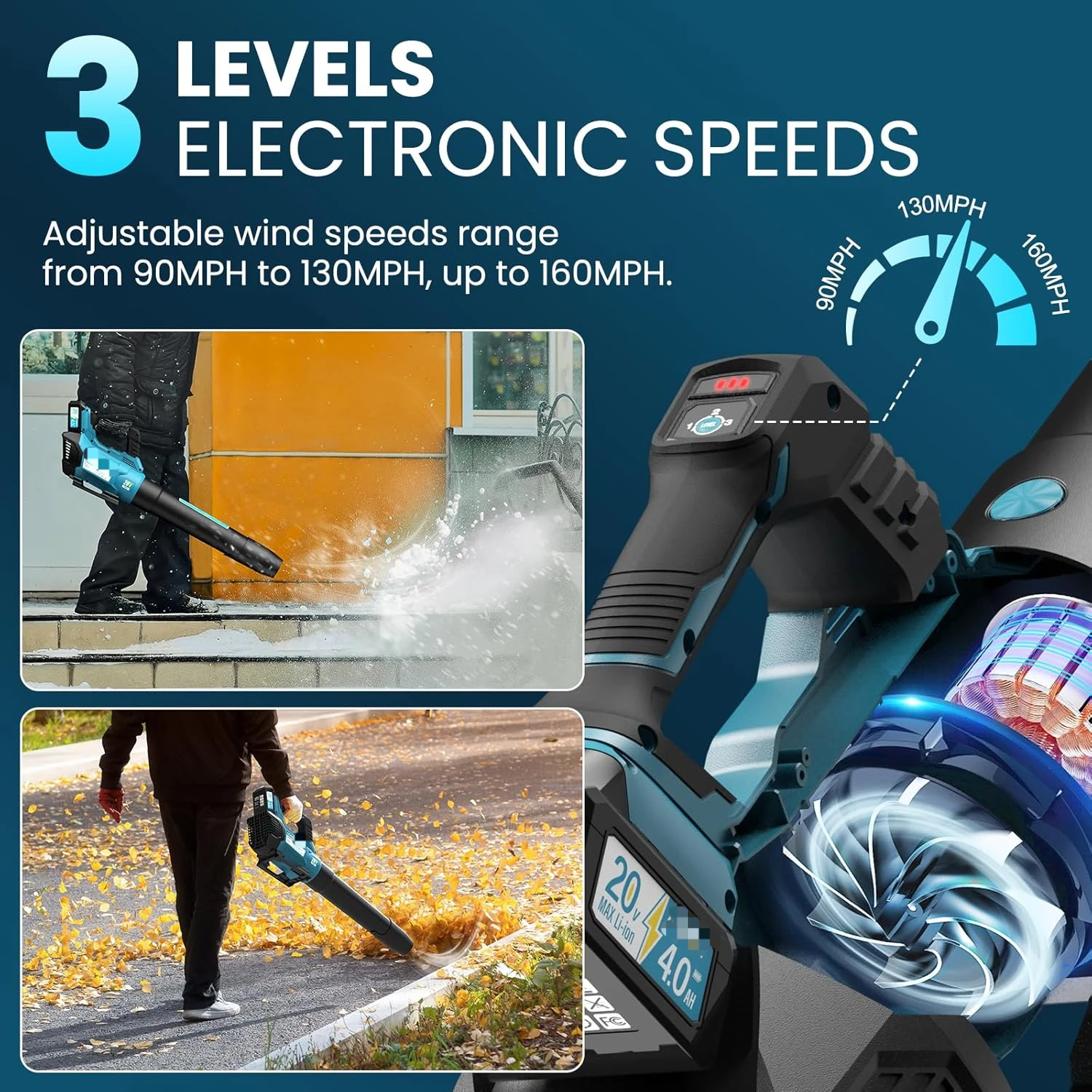 Нагнетатель листьев беспроводной электрический нагнетатель с аккумулятором 2 *