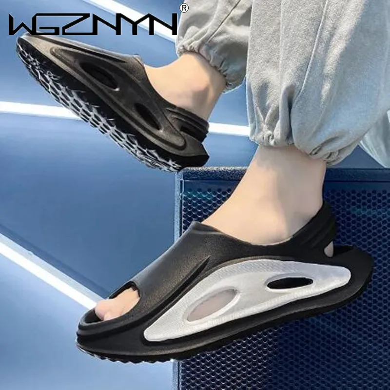 

2023 NEW Summer Men Women Slippers Platform Outdoor Clogs Shoe Beach Sandals Male Soft EVA Indoor Home Slides Lover Flip Flops