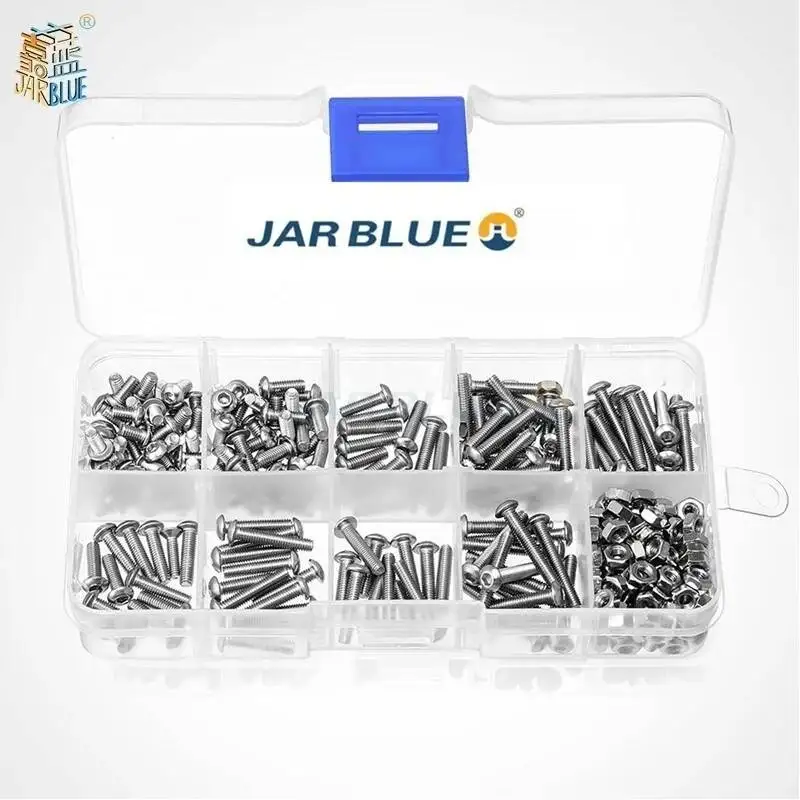 

JARBLUE Нержавеющие болты M3 * 5-20 мм с шестигранной головкой 340 шт